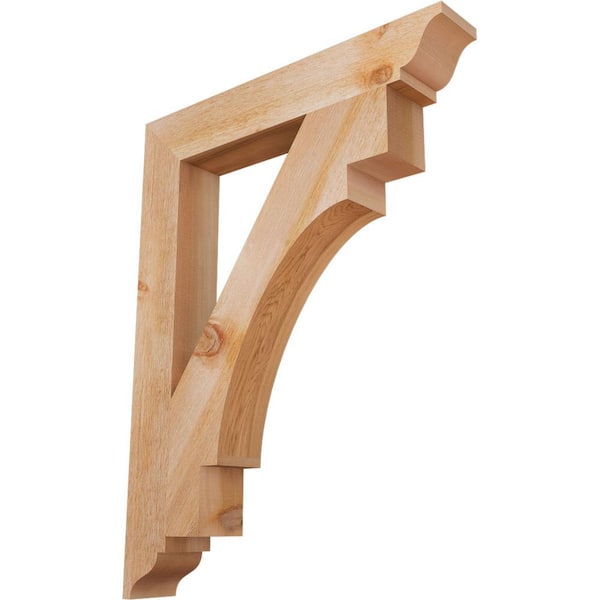 Ekena Millwork 4 in. x 34 in. x 26 in. Western Red Cedar Merced Traditional Rough Sawn Bracket