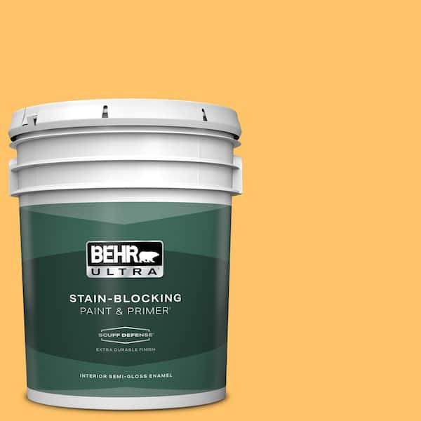 BEHR ULTRA 5 gal. #PPU6-06 Honey Locust Extra Durable Semi-Gloss Enamel Interior Paint & Primer