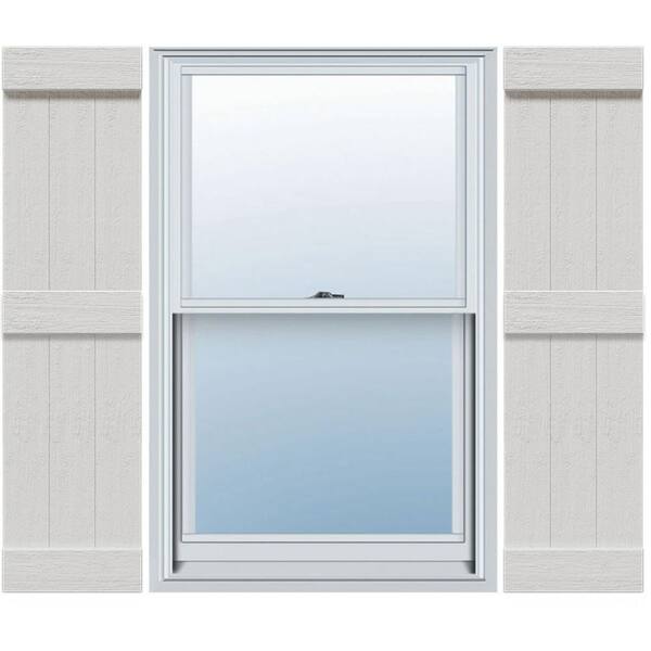 Ekena Millwork 16-1/8 in. x 71 in. Polyurethane Rustic 3-Board Joined Board and Batten Shutters Faux Wood with End Batten Pair
