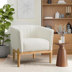 Franklin Ivory Accent Chair with Vertical Tufting
