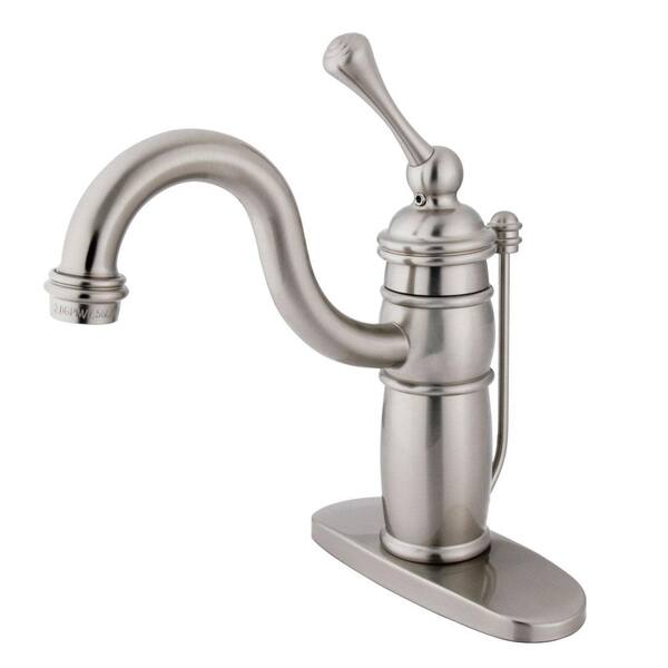 Kingston Brass Victorian Single Hole Single-Handle Bathroom Faucet in Satin Nickel