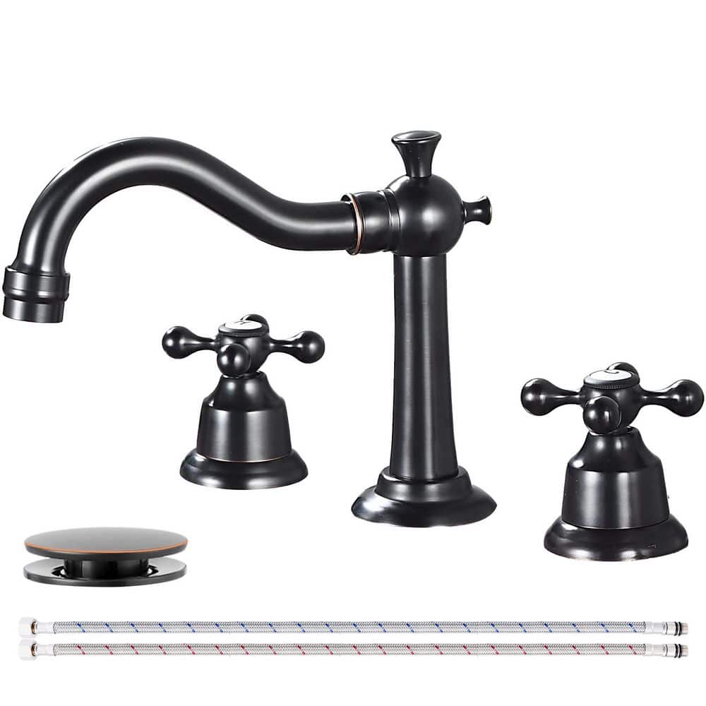 Double handle 8 in. Widespread Bathroom Faucet 3-Hole Bathroom Sink Faucet 