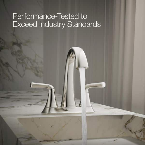 KOHLER Sundae 4 in. Centerset Double Handle Bathroom Faucet in