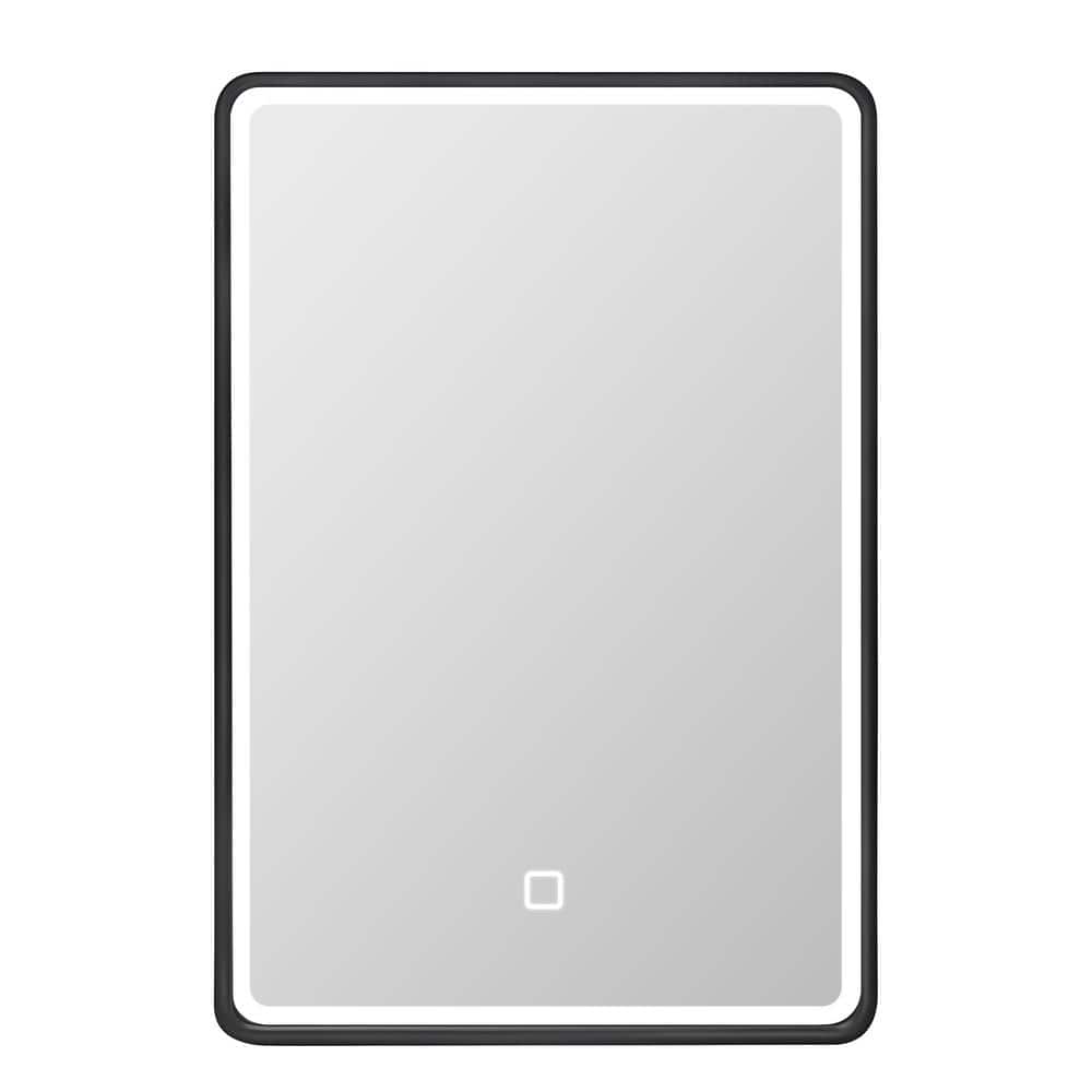 24 in. W x 30 in. H Rectangular Aluminum Medicine Cabinet with Mirror and L