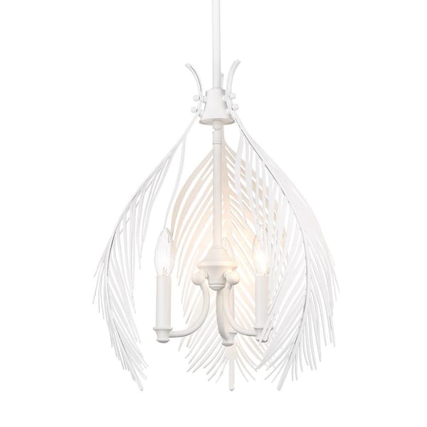 Golden Lighting Cay 3-Light Matte White Transitional Pendant Light