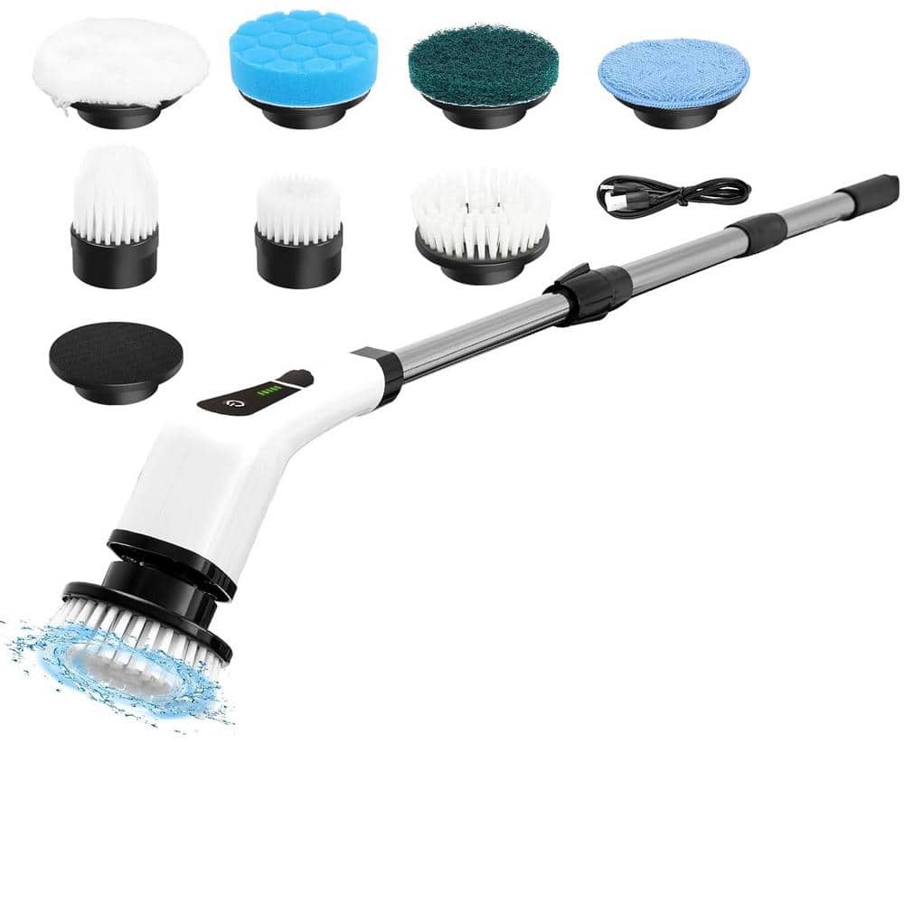 Electric Spin Scrubber Scrub Brush 380 RPM Power with 2 Speeds for Bathroom