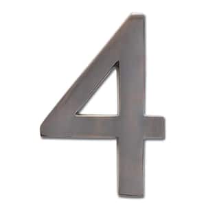 4 in. Dark Aged Copper Floating House Number 4