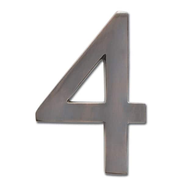 Architectural Mailboxes 5 in. Dark Aged Copper Floating House Number 4