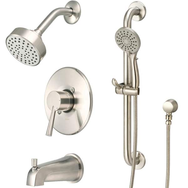 OLYMPIA Single-Handle 1-Spray Tub and Shower Faucet Trim Set with Handheld in Brushed Nickel (Valve Included)
