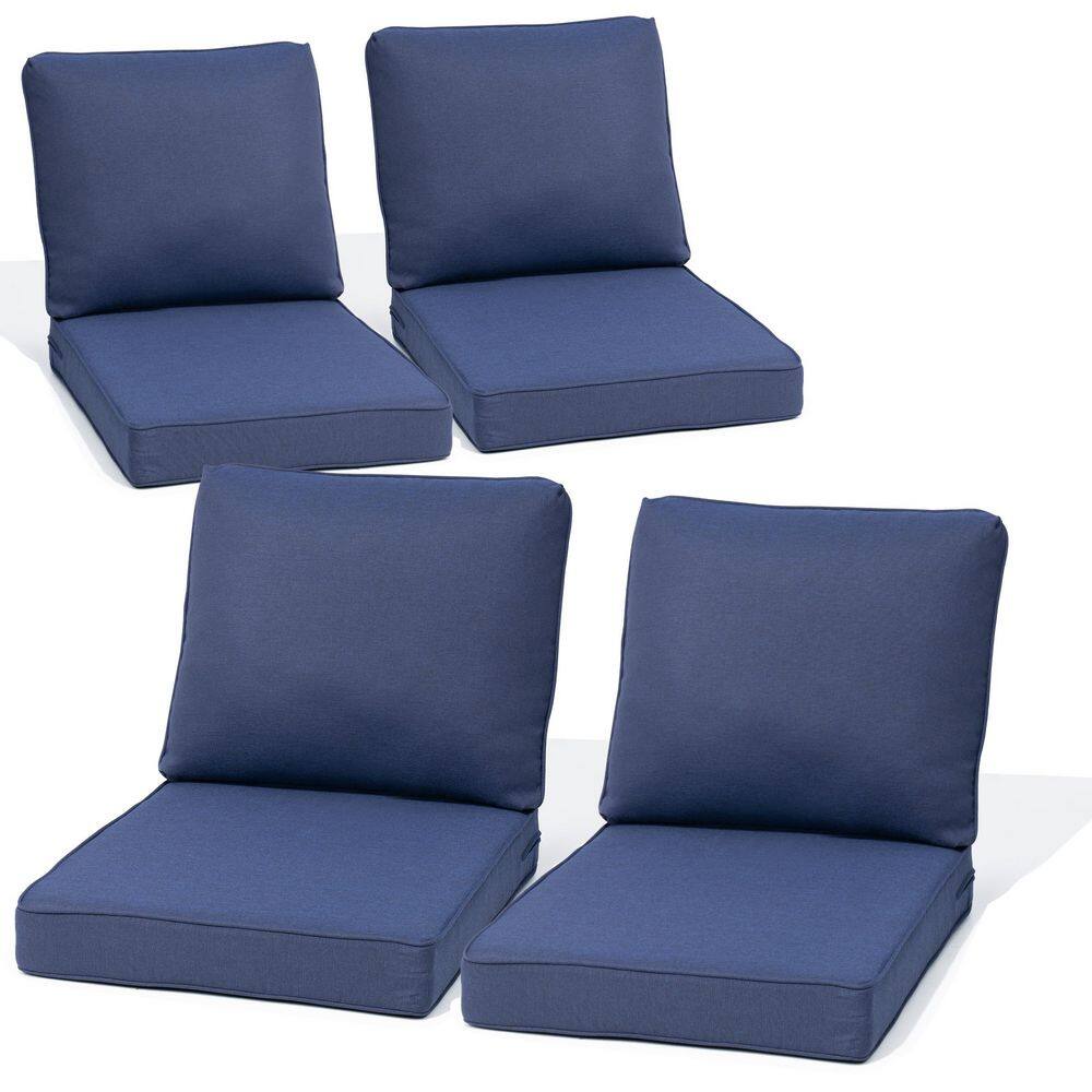 27.6 in. x 24.4 in. 4-Piece Outdoor Deep Seat Cushion for Patio Sofa and Couch in Midnight Blue price history on PriceWatchPro