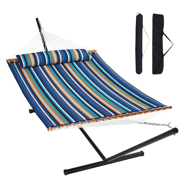 VEVOR 2-Person Hammock with Stand Included Heavy Duty 480lb Capacity Double Hammock with 12 FT Steel Stand