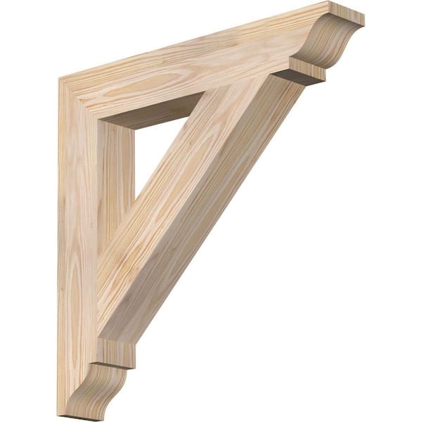 Ekena Millwork 3.5 in. x 22 in. x 22 in. Douglas Fir Traditional Smooth Bracket