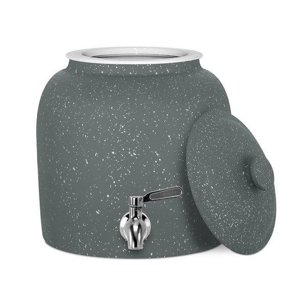 Brio Geo Sports 5 Gal. Porcelain Ceramic Beverage Dispenser B.P.A. and Lead Free Crock with Stainless Steel Faucet and Lid