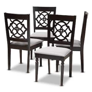 Renaud Gray and Espresso Fabric Dining Chair (Set of 4)