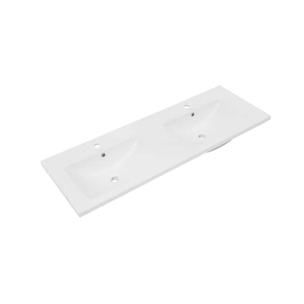 18.3 in. W x 47.25 in. D Ceramic Vanity Top in White