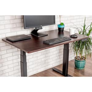 45 in. Rectangular Black/Dark Walnut Standing Desks with Adjustable Height
