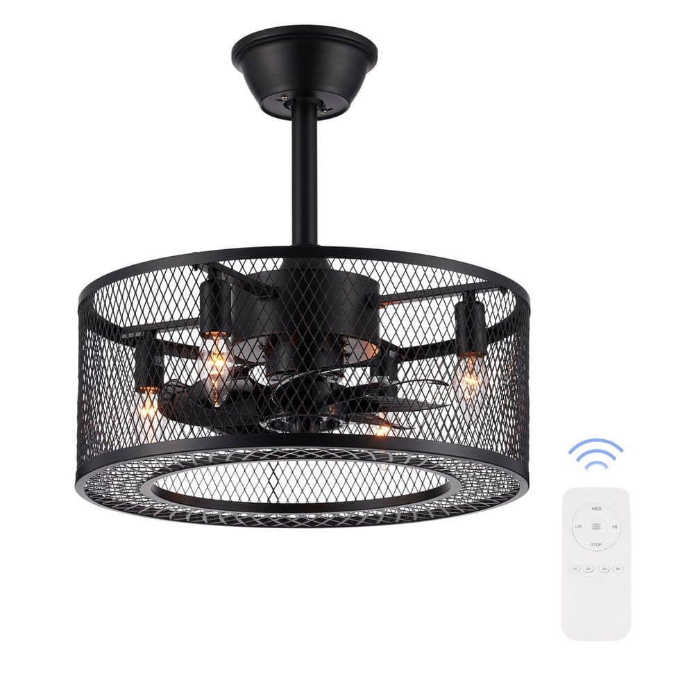 Reviews for Merra 18 in. Indoor Black Industrial Caged Fandelier
