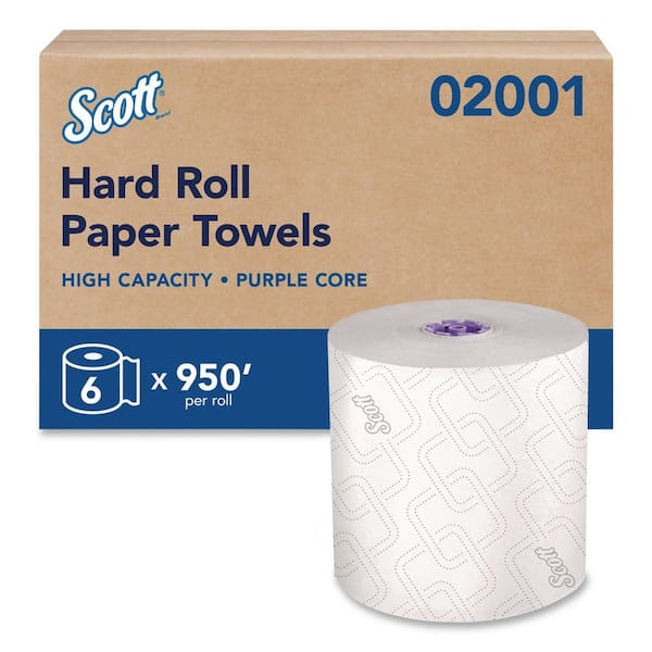 Kcc02001 Scott Essential High Capacity Hard Roll Towel White (6 Rolls per Carton ...