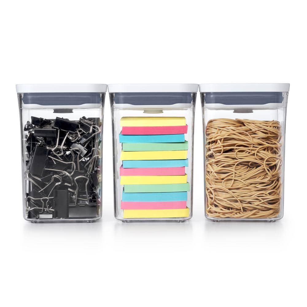 White BPA-Free 3-Piece Plastic Food Storage Container Set