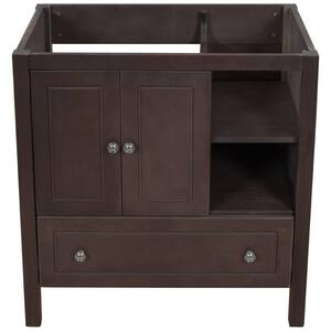 18.03 in. W x 30 in. D x 32.13 in. H Bath Vanity Cabinet without Top in Brown