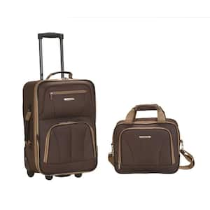 Fashion Expandable 2-Piece Carry On Softside Luggage Set, Brown