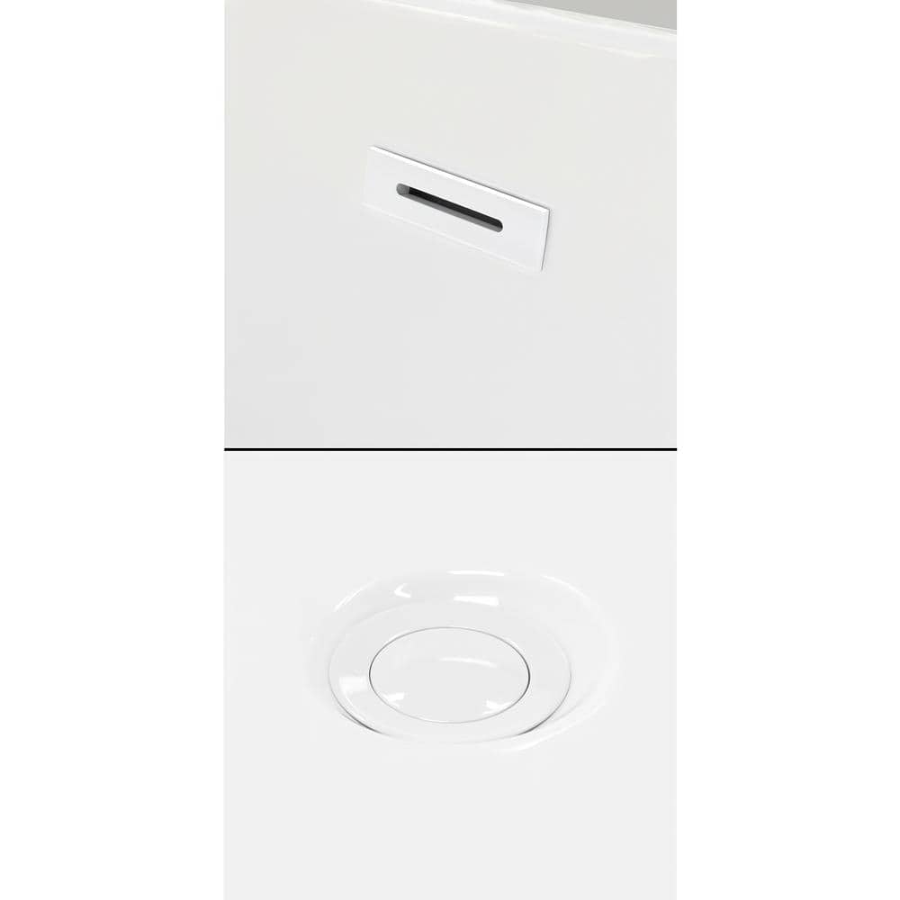 Dorrit 60" White Acrylic Freestanding Soaking Bathtub with Faucet