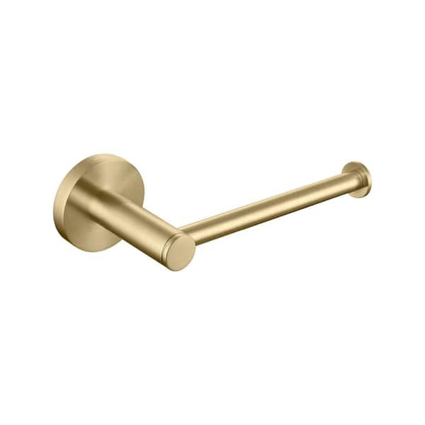 Bathroom Accessories Wall Mounted Toilet Paper Holder Round Post in Brushed Gold