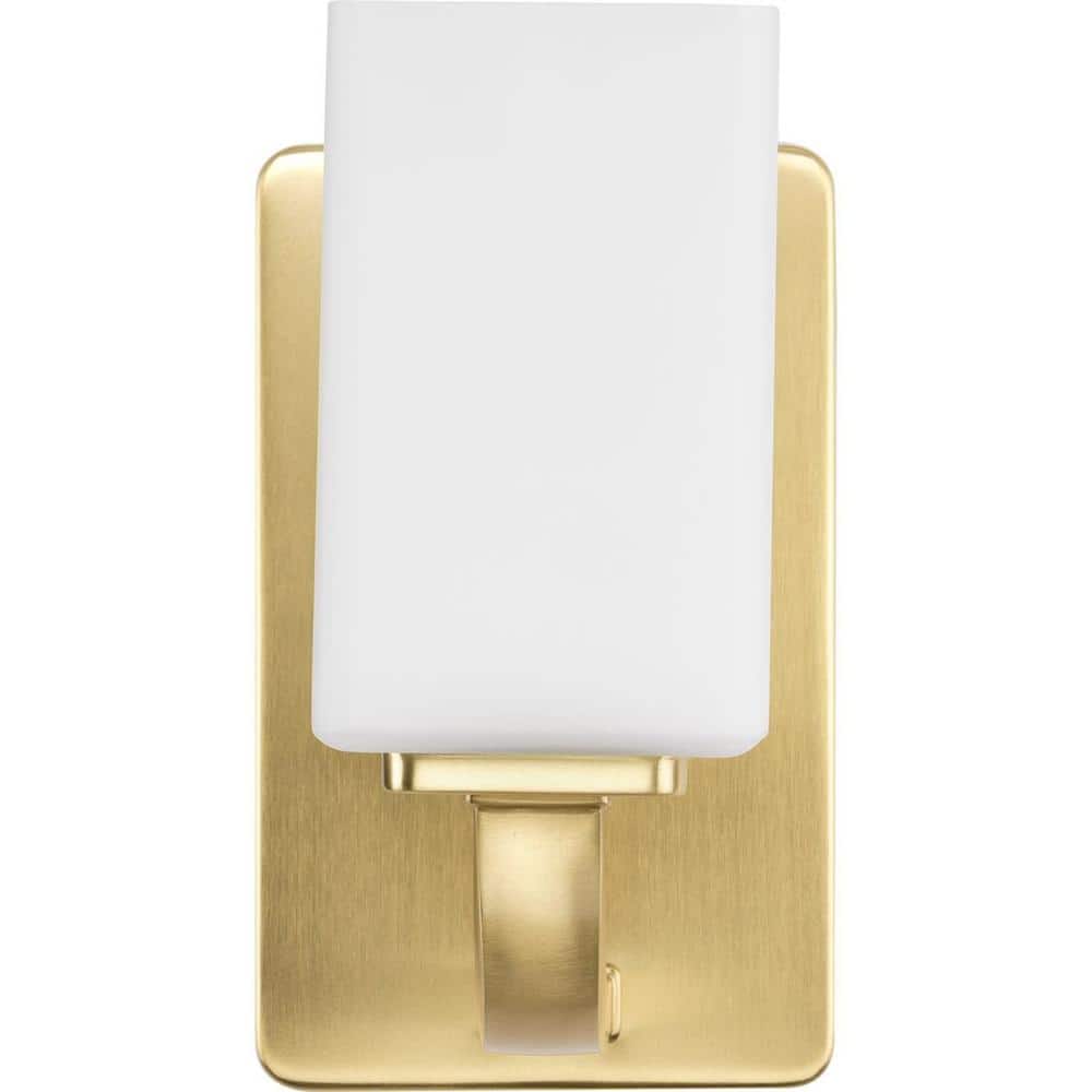 Cowan Satin Brass and Opal Glass Wall Sconce