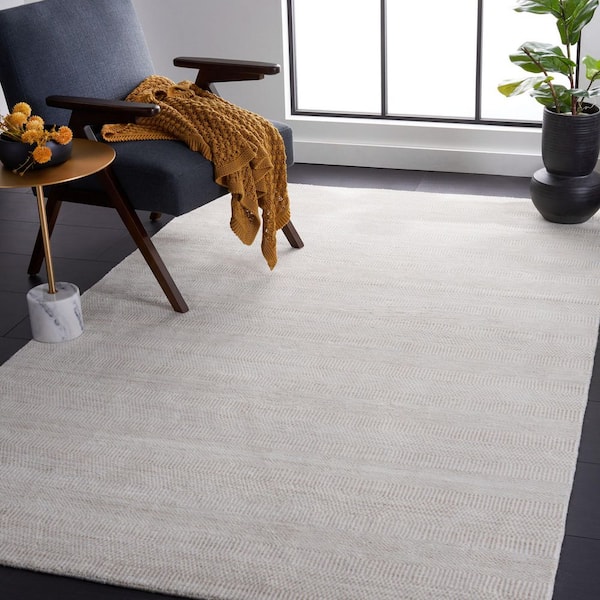 Mirage 10 ft. x 14 ft. Beige/Ivory Striped Marle Solid Color Area Rug