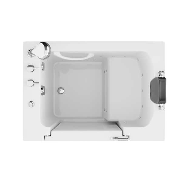 ANZZI Walk-in Bathtub 27'' x 53'' Left Drain Fully Loaded, Air Jets &  Whirlpool Massage Jets, Hot Tub, Quick Fill, 6 Setting Handheld Shower  Sprayer