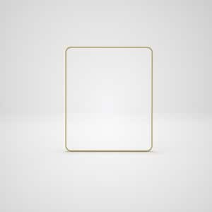 30 in. W x 36 in. H Rectangular Framed Wall Bathroom Vanity Mirror in Gold