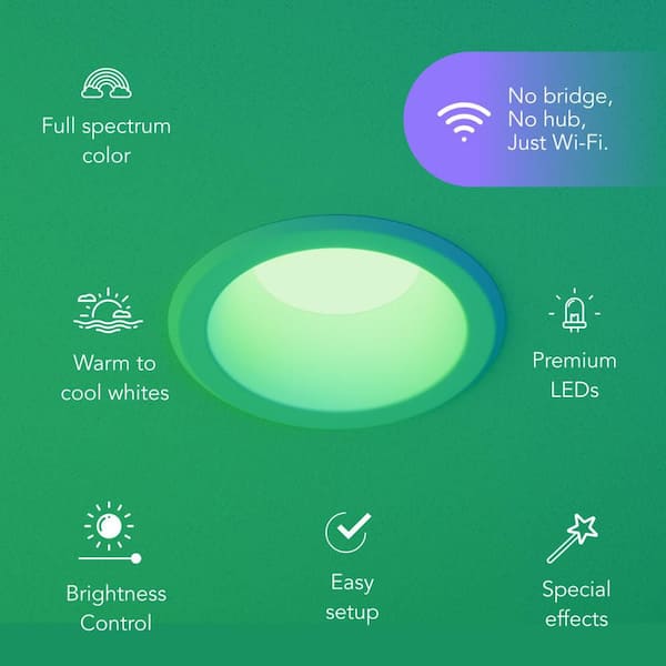 LIFX 4 in. SuperColor Adjustable Smart Canless Deep Baffle