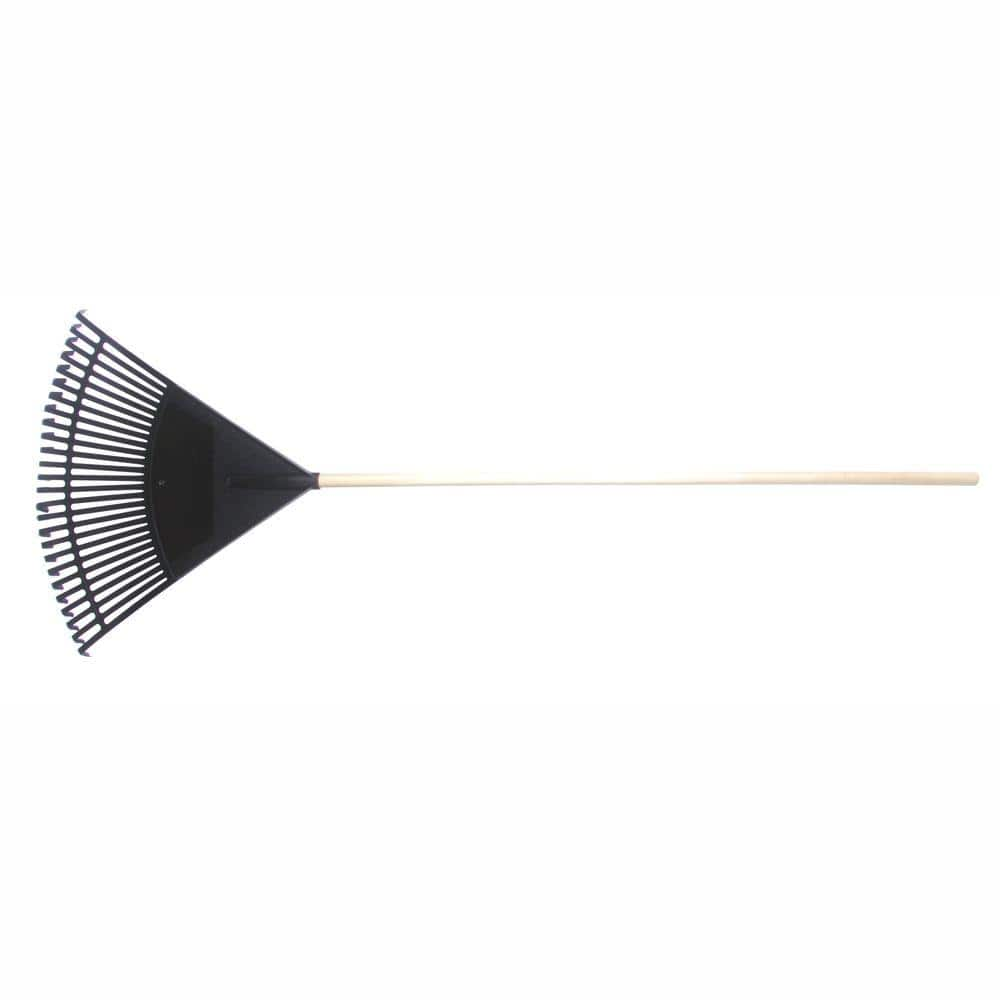 Anvil 24 in. Wood Handle Poly Leaf Rake 618007 - The Home Depot