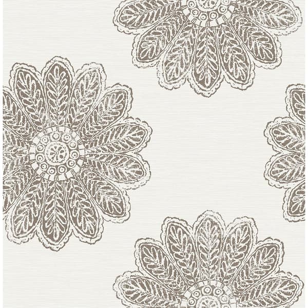 A-Street Prints Sol Espresso Medallion Espresso Wallpaper Sample