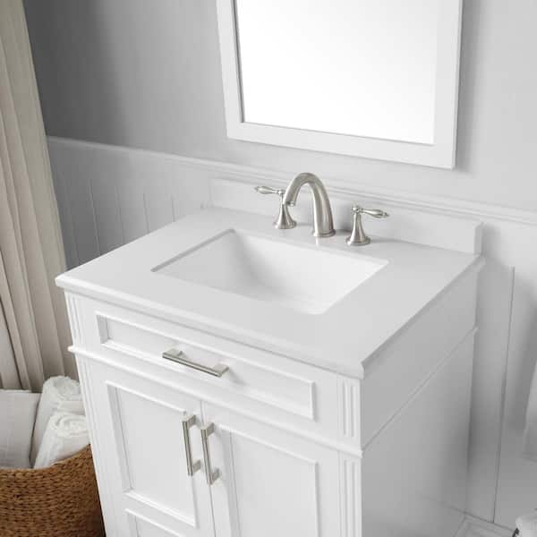 Home Decorators Collection - Highgate 30 in. W x 22 in. D Bath Vanity in White with Cultured Marble Vanity Top in White with White Basin
