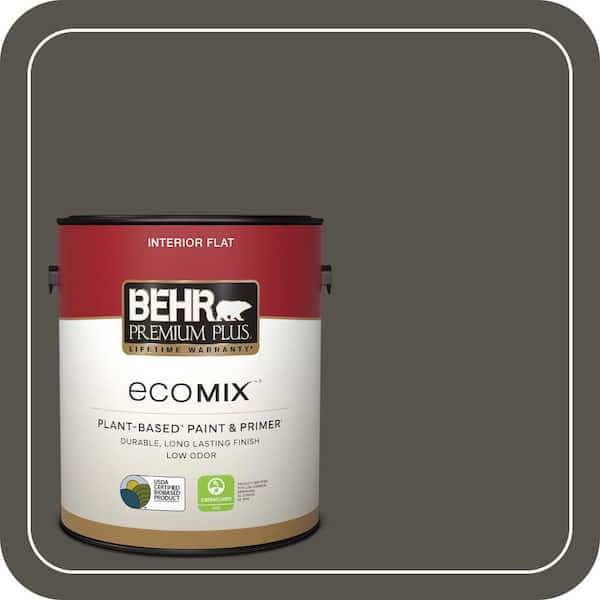 1 gal. #790D-7 Black Bean Flat EcoMix Plant-Based Interior Paint & Primer
