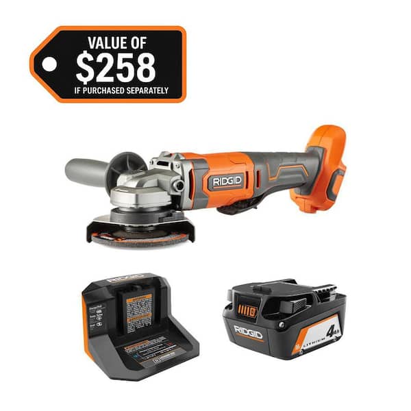 18V Cordless 4-1/2 in. Angle Grinder Kit with 4.0 Ah Battery and Charger