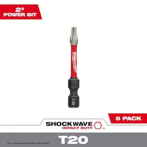 SHOCKWAVE Impact Duty 2 in. T20 Torx Alloy Steel Screw Driver Bit (5-Pack)