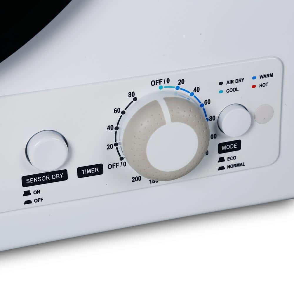 White Portable Front Loading Dryer with Moisture Sensing for RV