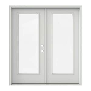 72 in. x 80 in. Primed Steel Left-Hand Inswing Full Lite Glass Active/Stationary Patio Door