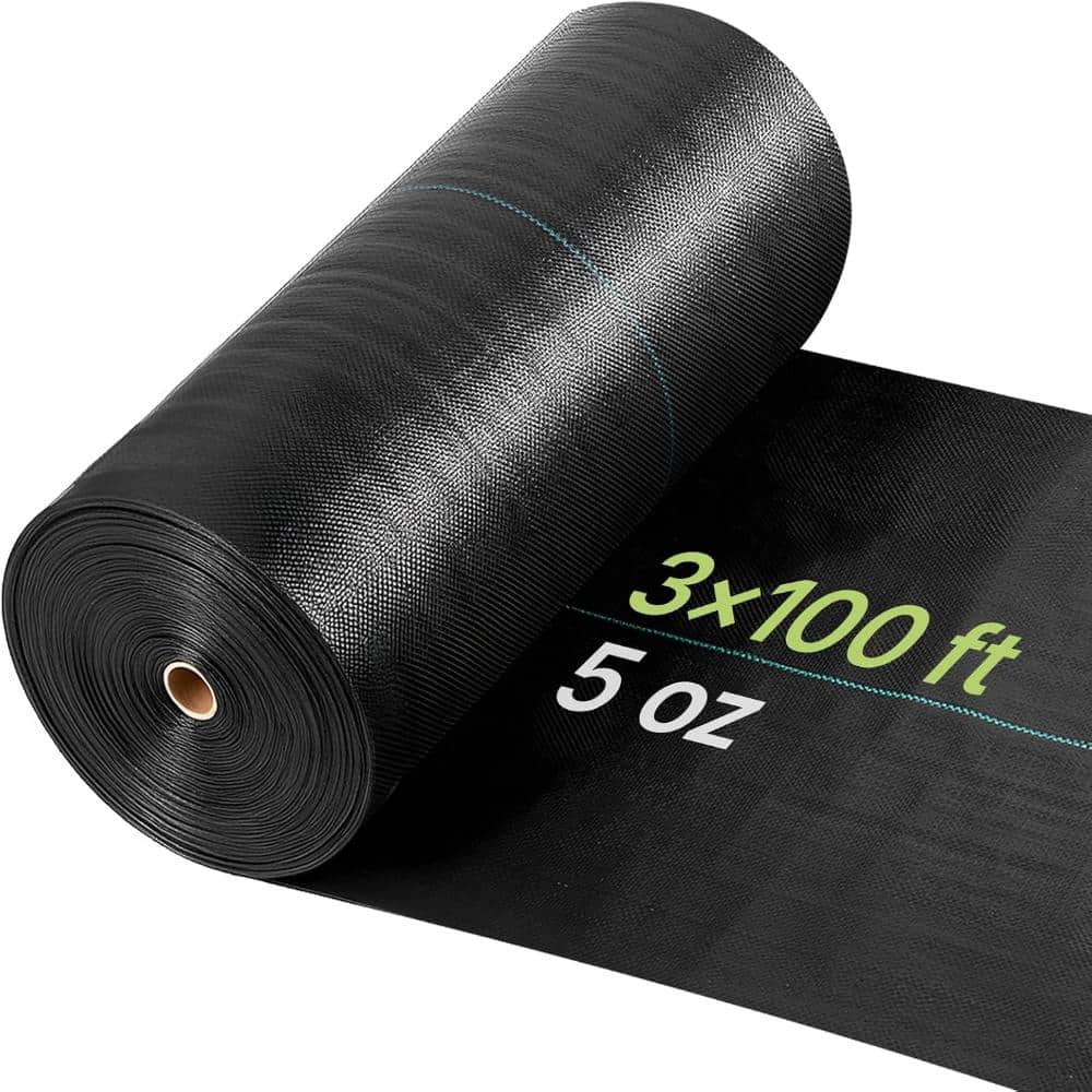 3 ft. x 100 ft. 5 oz. Woven Weed Barrier Landscape Fabric, Heavy-Duty Ground Cover for Garden, Black price history on PriceWatchPro
