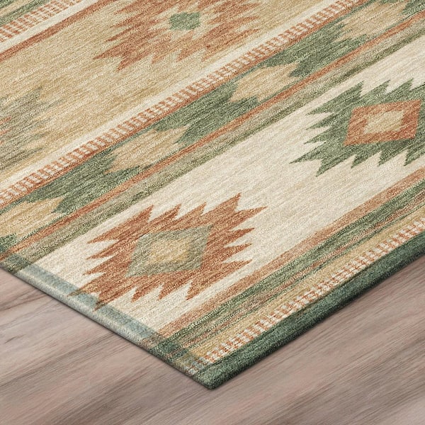 Chantille Machine Washable Indoor/Outdoor Abstract ACN3127 Fern 5 ft. x 7 ft. 6 in. Area Rug