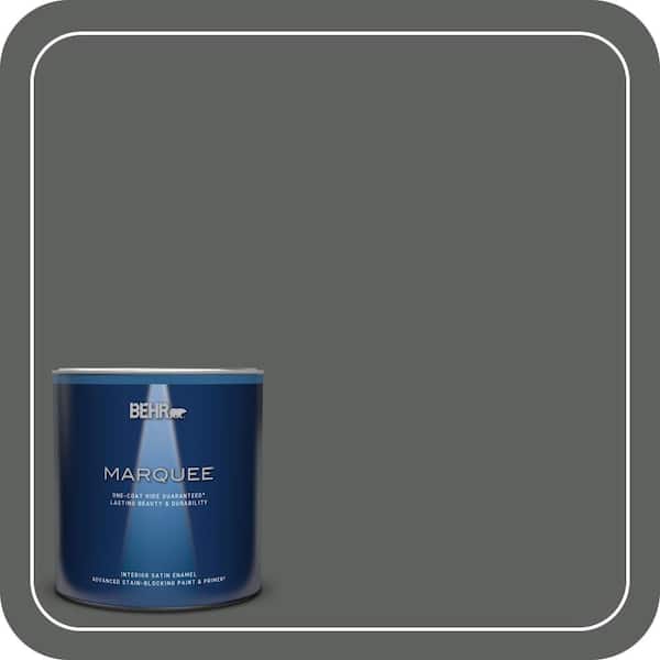BEHR MARQUEE 1 qt. #N460-6 Hematite Satin Enamel Interior Paint & Primer