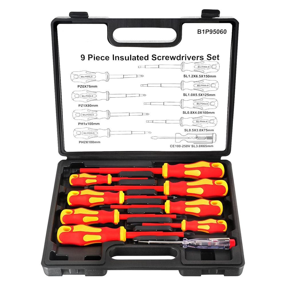 Lukyamzn Insulated Screwdriver Set Magnetic Tips Ergonomic Handle