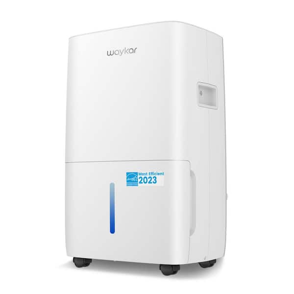 waykar 120 Pt. Maximum Coverage Area 6,000 Sq. Ft. Barrel Dehumidifier in. White