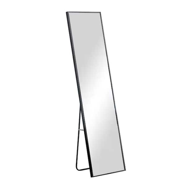 Unbranded 20 in. W x 63 in. H Rectangular Aluminum Alloy Framed Full-Length Wall Bathroom Vanity Mirror in Black