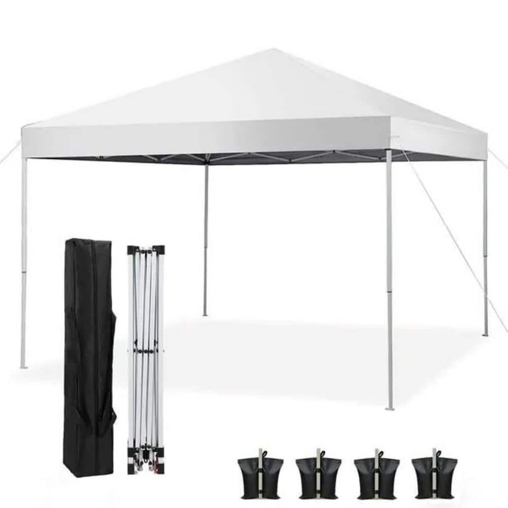 8.2 ft. x 7.9 ft. White Canopy Tent Instant Waterproof Folding Tent with 4 Sandbags price history on PriceWatchPro