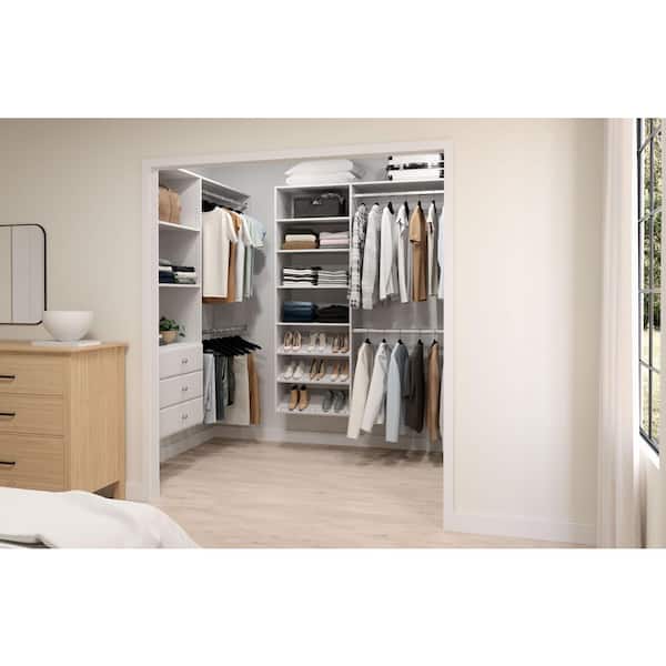 Closet Evolution WH63 Premium 36 in. W . - 60 in. W White Wood Closet System - 3