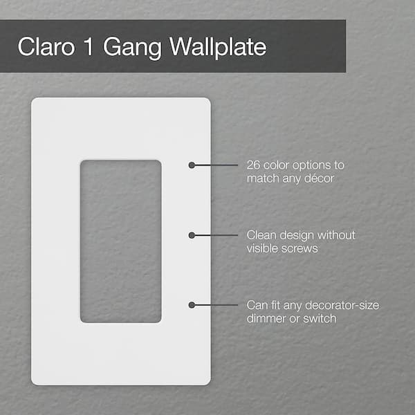 Lutron Claro 1 Gang Wall Plate for Decorator/Rocker Switches