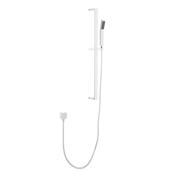 WELLFOR 1-Spray Wall Bar Shower Kit with Hand Shower in White